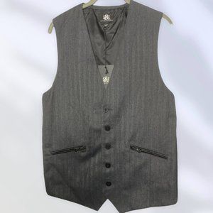 NWT Men's Rock & Republic Black Vest L LARGE